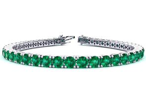10 3/4 Carat Emerald Tennis Bracelet In 14K White Gold (11.1 G), 6 1/2 Inches By SuperJeweler