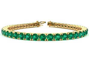 11.5 Carat Emerald Tennis Bracelet In 14K Yellow Gold (12 G), 7 Inches By SuperJeweler