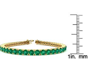 14 Carat Emerald Tennis Bracelet In 14K Yellow Gold (14.6 G), 8.5 Inches By SuperJeweler