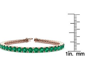 11.5 Carat Emerald Tennis Bracelet In 14K Rose Gold (12 G), 7 Inches By SuperJeweler