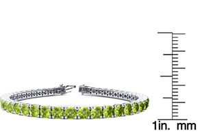 11 1/5 Carat Peridot Tennis Bracelet In 14K White Gold (14.6 G), 8.5 Inches By SuperJeweler