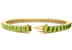 10 1/2 Carat Peridot Tennis Bracelet In 14K Yellow Gold (13.7 G), 8 Inches By SuperJeweler