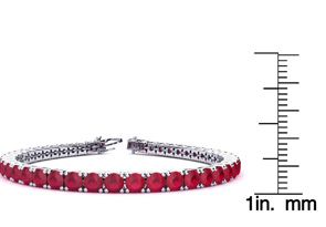 15 Carat Ruby Tennis Bracelet In 14K White Gold (14.6 G), 8.5 Inches By SuperJeweler