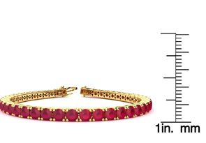 11.5 Carat Ruby Tennis Bracelet In 14K Yellow Gold (11.1 G), 6 1/2 Inches By SuperJeweler