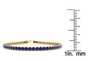 6 1/3 Carat Sapphire Tennis Bracelet In 14K Yellow Gold (11.4 G), 8.5 Inches By SuperJeweler