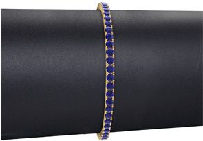 6 1/3 Carat Sapphire Tennis Bracelet In 14K Yellow Gold (11.4 G), 8.5 Inches By SuperJeweler