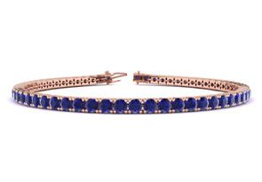 6 1/3 Carat Sapphire Tennis Bracelet In 14K Rose Gold (11.4 G), 8.5 Inches By SuperJeweler
