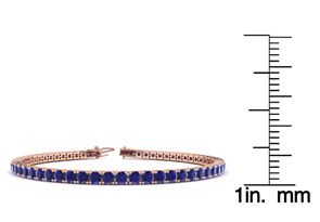 6 1/3 Carat Sapphire Tennis Bracelet In 14K Rose Gold (11.4 G), 8.5 Inches By SuperJeweler
