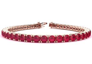 16 Carat Ruby Tennis Bracelet In 14K Rose Gold (15.4 G), 9 Inches By SuperJeweler