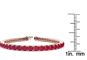 16 Carat Ruby Tennis Bracelet In 14K Rose Gold (15.4 G), 9 Inches By SuperJeweler