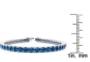 11 1/5 Carat Blue Diamond Tennis Bracelet In 14K White Gold (14.6 G), 8.5 Inches By SuperJeweler