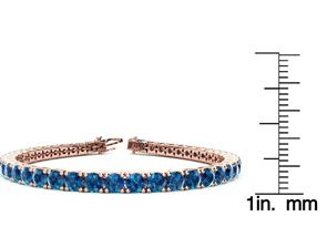 7 3/4 Carat Blue Diamond Tennis Bracelet In 14K Rose Gold (10.3 G), 6 Inches By SuperJeweler