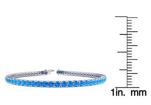 4 3/4 Carat Blue Topaz Tennis Bracelet In 14K White Gold (8.7 G), 6 1/2 Inches By SuperJeweler