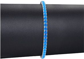 6 Carat Blue Topaz Tennis Bracelet In 14K White Gold (10.7 G), 8 Inches By SuperJeweler