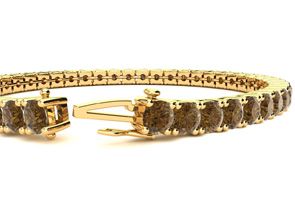 7 3/4 Carat Chocolate Bar Brown Champagne Diamond Tennis Bracelet In 14K Yellow Gold (10.3 G), 6 Inches By SuperJeweler
