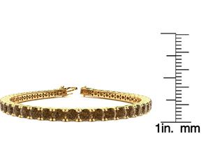 10 1/2 Carat Chocolate Bar Brown Champagne Diamond Tennis Bracelet In 14K Yellow Gold (13.7 G), 8 Inches By SuperJeweler
