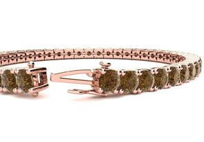 11 3/4 Carat Chocolate Bar Brown Champagne Diamond Tennis Bracelet In 14K Rose Gold (15.4 G), 9 Inches By SuperJeweler