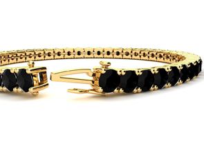 11 1/5 Carat Black Diamond Tennis Bracelet In 14K Yellow Gold (14.6 G), 8.5 Inches By SuperJeweler