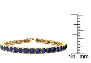 12 Carat Sapphire Tennis Bracelet In 14K Yellow Gold (11.1 G), 6 1/2 Inches By SuperJeweler