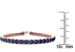 16 1/2 Carat Sapphire Tennis Bracelet In 14K Rose Gold (15.4 G), 9 Inches By SuperJeweler