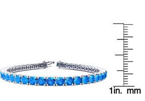 12 1/4 Carat Blue Topaz Tennis Bracelet In 14K White Gold (12.9 G), 7.5 Inches By SuperJeweler