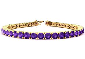 8 1/2 Carat Amethyst Tennis Bracelet In 14K Yellow Gold (11.1 G), 6 1/2 Inches By SuperJeweler