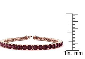 5 1/2 Carat Garnet Tennis Bracelet In 14K Rose Gold (14.6 G), 8.5 Inches By SuperJeweler
