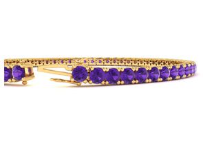 4 1/2 Carat Amethyst Tennis Bracelet In 14K Yellow Gold (10.7 G), 8 Inches By SuperJeweler