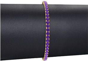 4 3/4 Carat Amethyst Tennis Bracelet In 14K Yellow Gold (11.4 G), 8.5 Inches By SuperJeweler