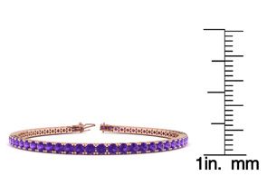 3 1/2 Carat Amethyst Tennis Bracelet In 14K Rose Gold (8.7 G), 6 1/2 Inches By SuperJeweler