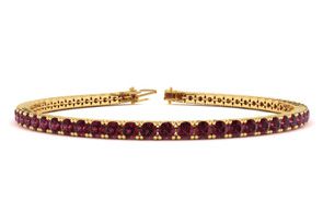 5 1/2 Carat Garnet Tennis Bracelet In 14K Yellow Gold (11.4 G), 8.5 Inches By SuperJeweler