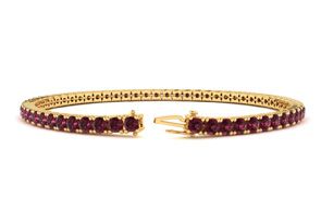 5 1/2 Carat Garnet Tennis Bracelet In 14K Yellow Gold (11.4 G), 8.5 Inches By SuperJeweler