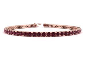 4 1/4 Carat Garnet Tennis Bracelet In 14K Rose Gold (8.7 G), 6 1/2 Inches By SuperJeweler