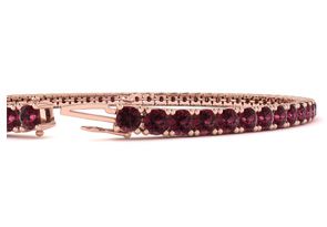 5 1/2 Carat Garnet Tennis Bracelet In 14K Rose Gold (11.4 G), 8.5 Inches By SuperJeweler
