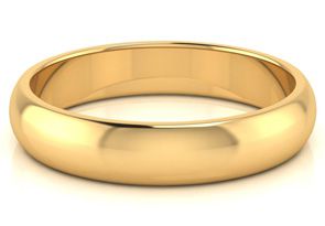 14K Yellow Gold (3.6 G) 4MM Ladies & Men's Wedding Band, Size 11.5, Free Engraving By SuperJeweler