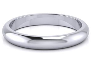 14K White Gold (4 G) 3MM Heavy Comfort Fit Ladies & Men's Wedding Band, Size 4.5, Free Engraving By SuperJeweler