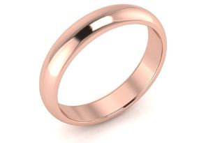 14K Rose Gold (5.1 G) 4MM Heavy Comfort Fit Ladies & Men's Wedding Band, Size 4, Free Engraving By SuperJeweler