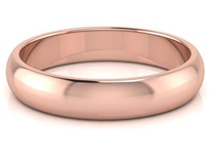 14K Rose Gold (5.4 G) 4MM Heavy Comfort Fit Ladies & Men's Wedding Band, Size 5, Free Engraving By SuperJeweler
