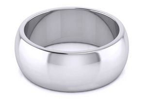 18K White Gold (16.4 G) 8MM Heavy Comfort Fit Ladies & Men's Wedding Band, Size 13, Free Engraving By SuperJeweler
