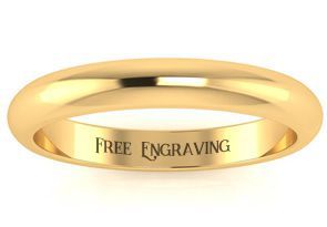 10K Yellow Gold (2.1 G) 3MM Heavy Ladies & Men's Wedding Band, Size 6, Free Engraving By SuperJeweler