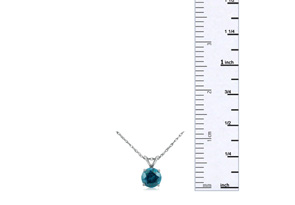 1/4 Carat Blue Diamond Pendant Necklace In 14k White Gold, 18 Inch Chain By SuperJeweler