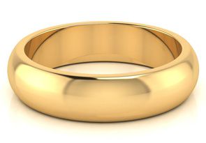 10K Yellow Gold (4.4 G) 5MM Heavy Ladies & Men's Wedding Band, Size 7.5, Free Engraving By SuperJeweler