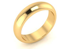 10K Yellow Gold (4.9 G) 5MM Heavy Ladies & Men's Wedding Band, Size 10.5, Free Engraving By SuperJeweler