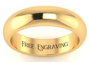10K Yellow Gold (6.1 G) 5MM Heavy Ladies & Men's Wedding Band, Size 16, Free Engraving By SuperJeweler