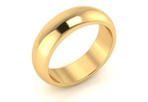 10K Yellow Gold (4.5 G) 6MM Heavy Ladies & Men's Wedding Band, Size 5, Free Engraving By SuperJeweler