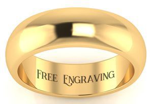10K Yellow Gold (4.7 G) 6MM Heavy Ladies & Men's Wedding Band, Size 6, Free Engraving By SuperJeweler