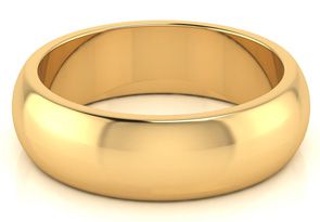 10K Yellow Gold (5.5 G) 6MM Heavy Ladies & Men's Wedding Band, Size 9.5, Free Engraving By SuperJeweler