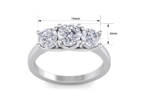 2.15 Carat Three Colorless Diamond Engagement Ring In 14K White Gold, E/F By SuperJeweler