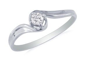 Beautiful .05 Carat Diamond Promise Ring In 10k White Gold, H/I By SuperJeweler