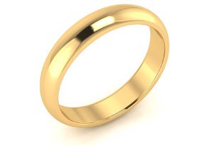 10K Yellow Gold (4.8 G) 4MM Comfort Fit Ladies & Men's Wedding Band, Size 5.5 By SuperJeweler